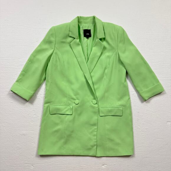 River Island Lime Green Oversized Blazer Jacket, Size 4 - Picture 1 of 7